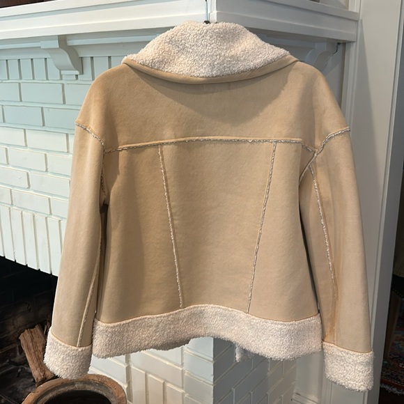 Marine Layer Tan Sherpa Suede Bomber - Picture 6 of 6